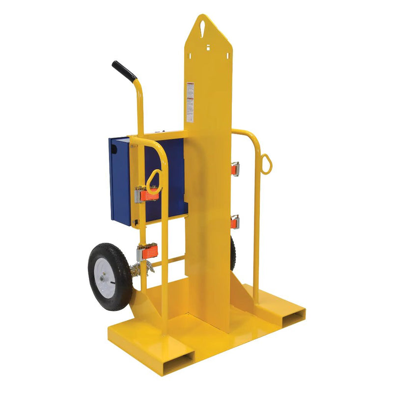 side by side cylinder cart with fork pockets and lifting hook