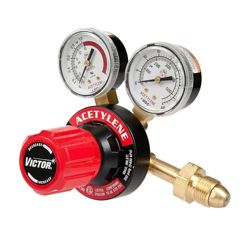 Victor acetylene G350 regulator with red control valve