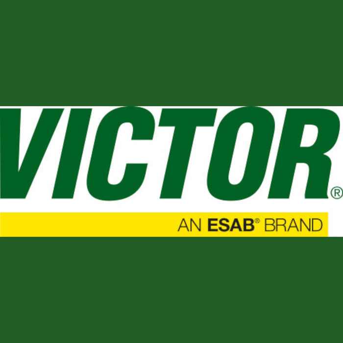 Victor Logo - an ESAB Brand with green background and yellow ESAB marker