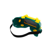 Isometric back view of welding goggles