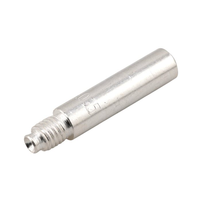 Isometric view of CuCrZr ultra duty silver coated Tweco style 14 series 14H-35Z (Silver) contact tip