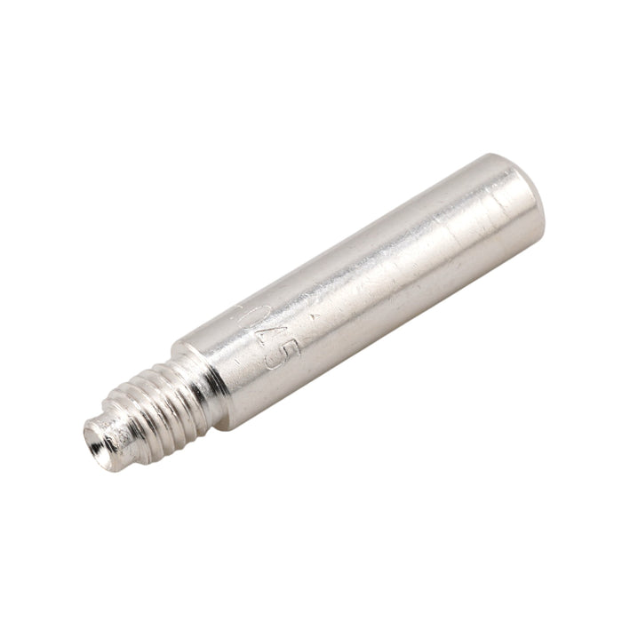 Isometric view of CuCrZr ultra duty silver coated Tweco style 14 series 14H-45Z (Silver) contact tip