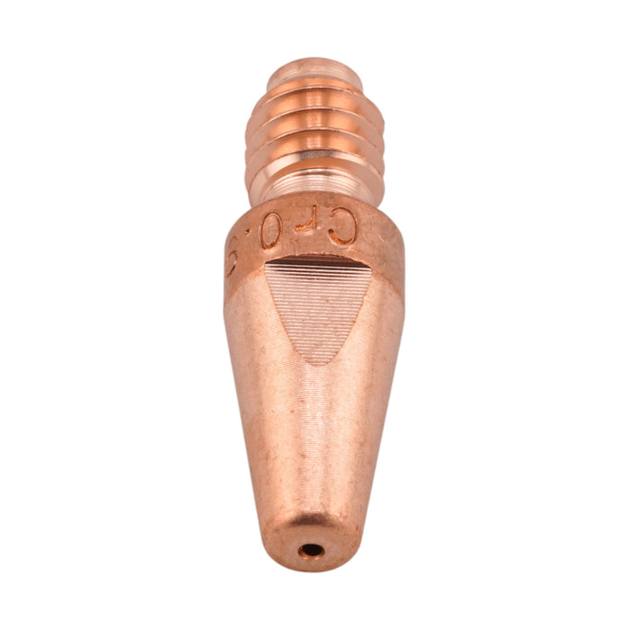 Front view of Fronius style M8 42,0001,6465,10Z CuCrZr contact tip for steel