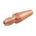 Isometric view of 0.035" Fronius style M8 42,0001,6465,10Z CuCrZr contact tip for steel