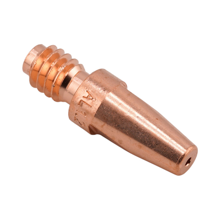 Isometric view of Fronius style M8 copper Contact Tip for Aluminum 42,0001,4751,10