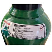 Close up view of Weldready 80 cu/ft 100% Argon gas cylinder label