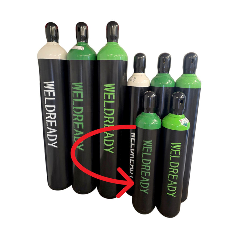 Weldready gas cylinders for sale in London, Ontario in sizes 80 cu/ft, 125 cu/ft and 250 cu/ft