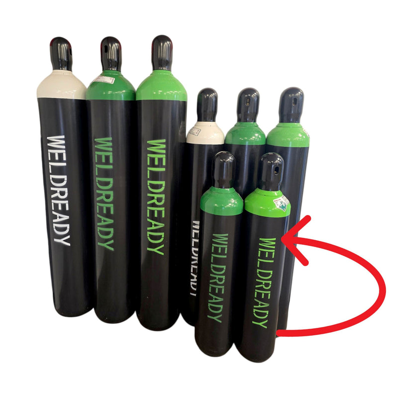 Weldready gas cylinders for sale in London Ontario in sizes 80 cu/ft, 125 cu/ft and 250 cu/ft