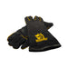 Pair of black MIG/Stick combo gloves with yellow accents and the Weldready logo on a white background