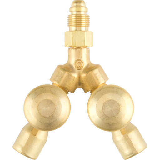 valved argon y splitter top down view