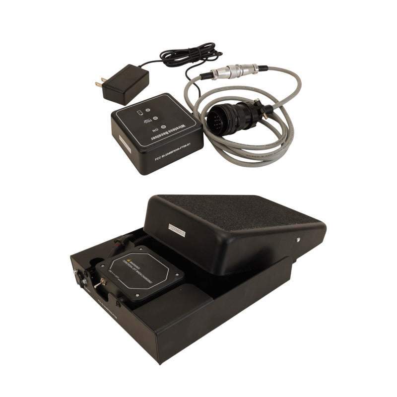 wireless tig foot pedal with wireless receiver in group shot