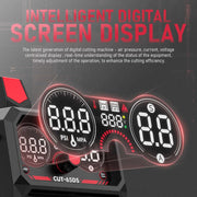 Graphic showcasing the digital screen display on the YesWelder CUT-65DS PRO Plasma Cutter