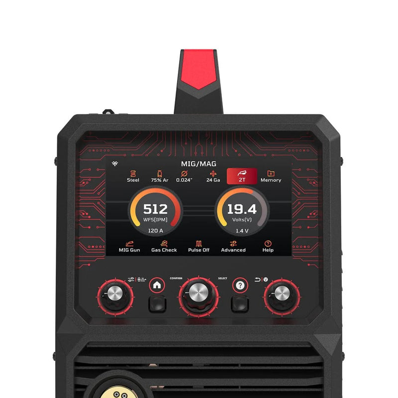 Screen view of the YesWelder Firstess DP200