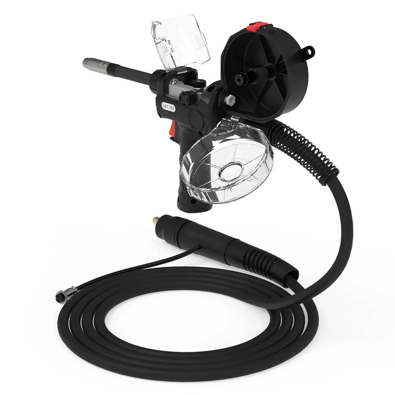 View of the clear plastic housing on the YesWelder LBT150 Spool Gun