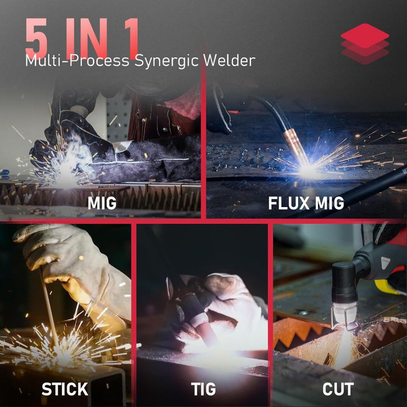 graphic showing all 5 processes that can be performed with Yeswelder MP200