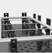 fence railings supported on top of siegmund system 28 welding table