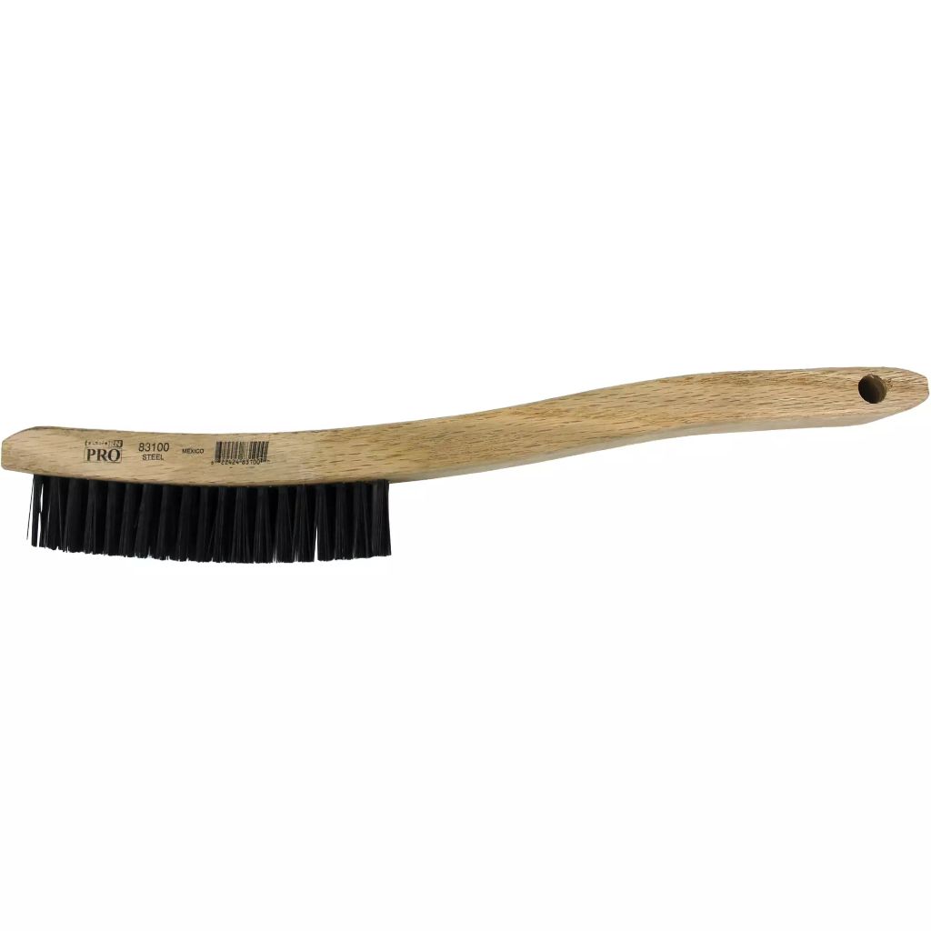  Forney 70519 Wire Scratch Brush, Brass with Wood Shoe