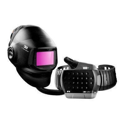 3M Speedglas PAPR welding helmet G5-01 with 3M Adflo PAPR system package - Visor flipped down