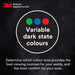 infographic showing the three separate color options in the variable color adf