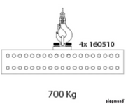 engineering drawing of weight distribution of siegmund system 16 shipping bracket