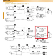 Diagram of Bernard mig torch showing bernard 4435 gas diffuser