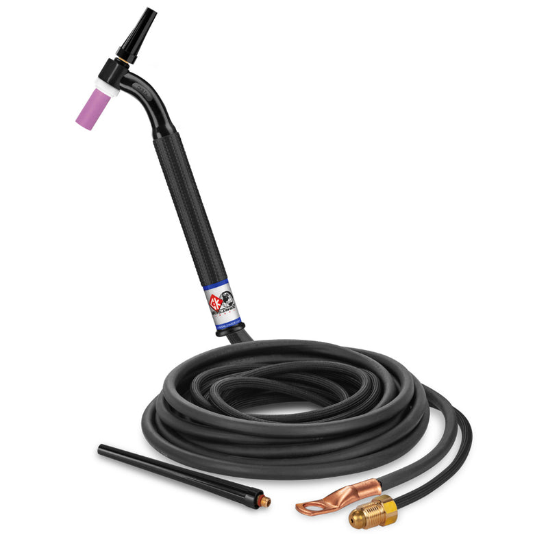 CK Worldwide 9 Flex Head TIG Torch with 25 foot 2 piece superflex power cable