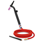 CK Worldwide 9 Flex Head TIG Torch with gas valve and 12.5 foot superflex power cable