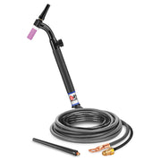 CK Worldwide 9 Flex Head TIG Torch with gas valve and 12.5 foot 2 piece rubber power cable