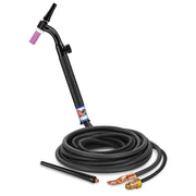 CK Worldwide 9 Flex Head TIG Torch with gas valve and 12.5 foot superflex power cable