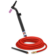 CK Worldwide 9 Flex Head TIG Torch with gas valve and 25 foot superflex power cable