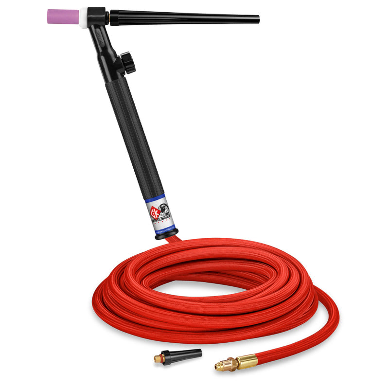 CK Worldwide 9 TIG Torch with gas valve and 25 foot superflex power cable