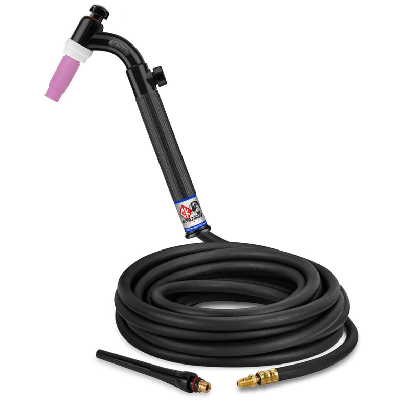 CK Worldwide 17 Flex Head TIG torch gas valve and 25 foot rubber  power cable