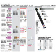 Diagram of CK worldwide 2 series split collet on 9 TIG torch