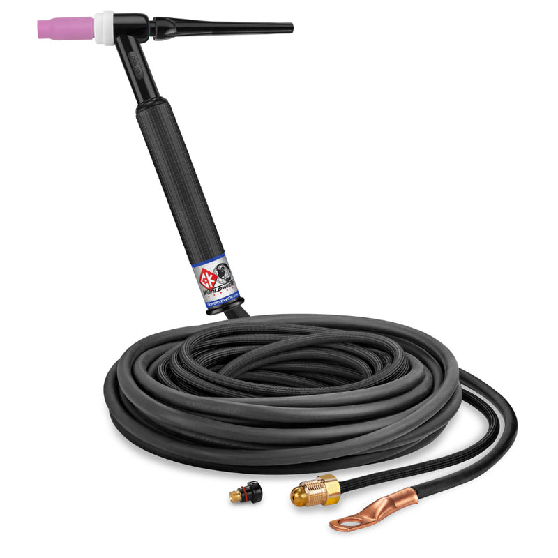 CK Worldwide 26 Rigid Head TIG Torch with 25 foot 2 piece superflex power cable