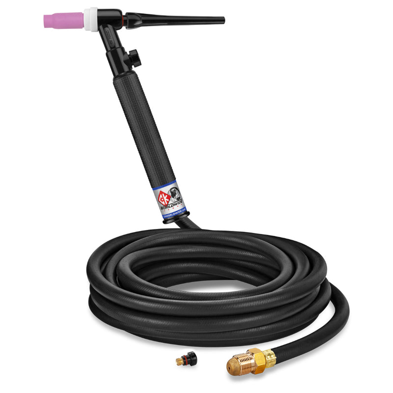 CK Worldwide 26 TIG Torch with gas valve and 25 foot superflex power cable