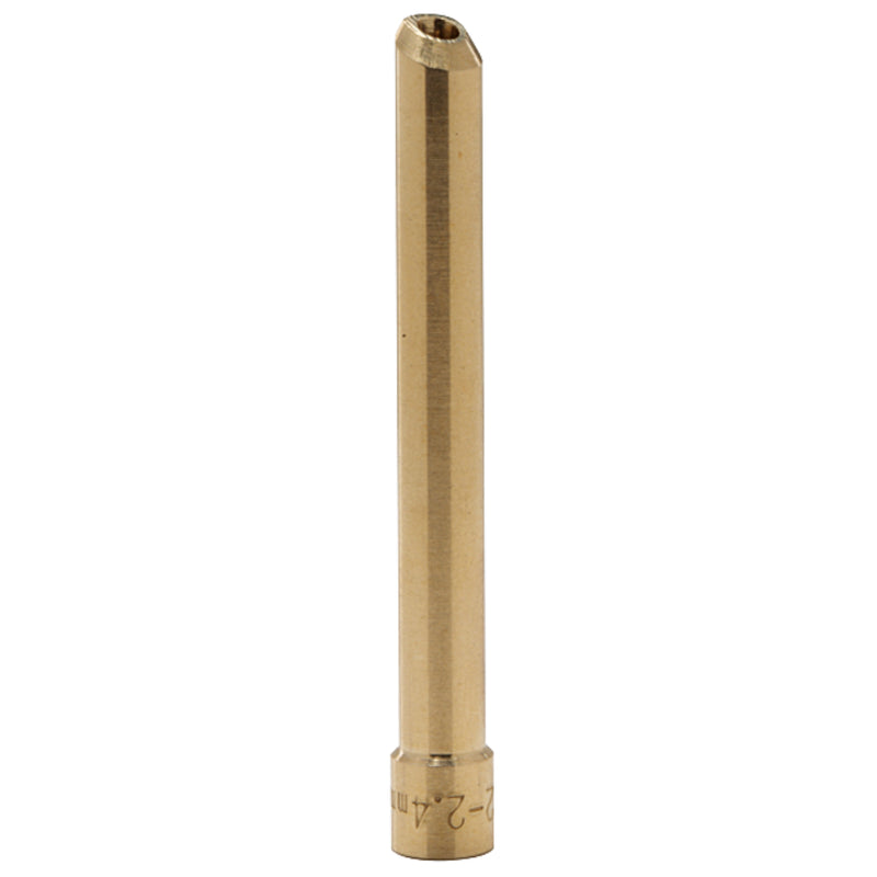a single brass tig wedge collet with 2.4mm showing representing tungsten diameter