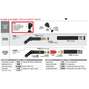 ck worldwide air cooled fl130 swivel head flexloc tig torch parts diagram with fl2l torch head highlighted