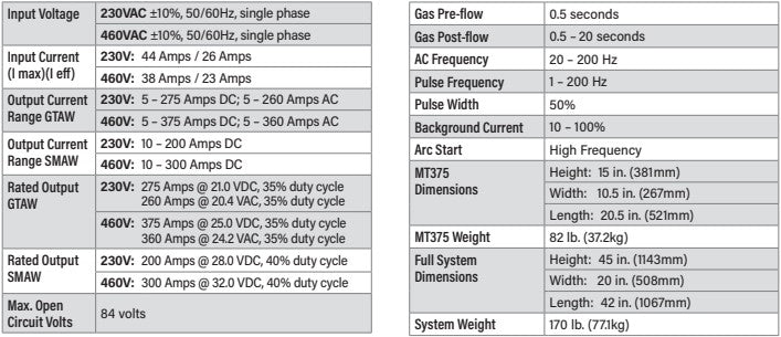 CK Worldwide MT375 Poste à souder TIG refroidi à l'eau AC/DC