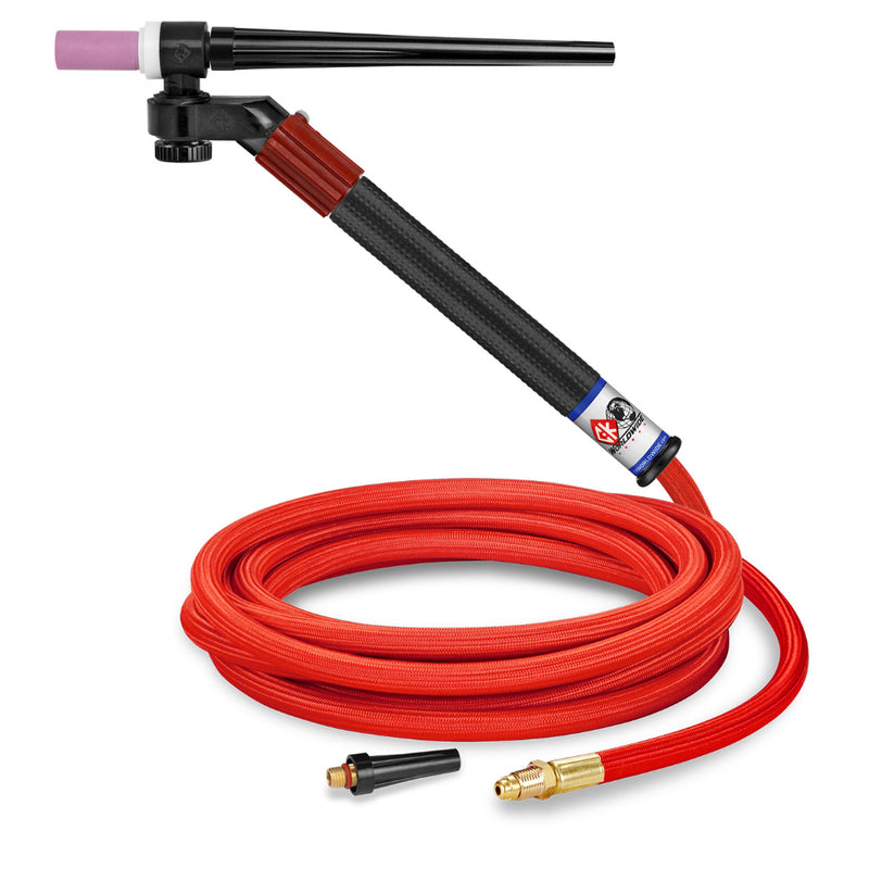 CK Worldwide FL130 Flex Loc TIG Torch with swivel head gas valve and 12.5 foot superflex power cable