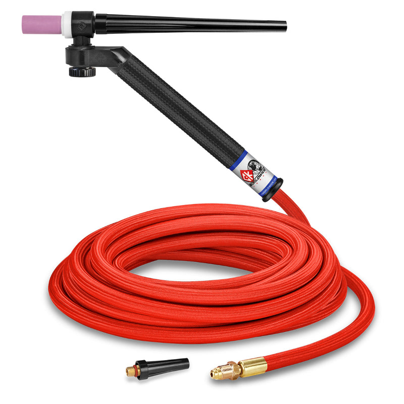 CK Worldwide FL130 Flex Loc TIG Torch with swivel head and 25 foot superflex power cable