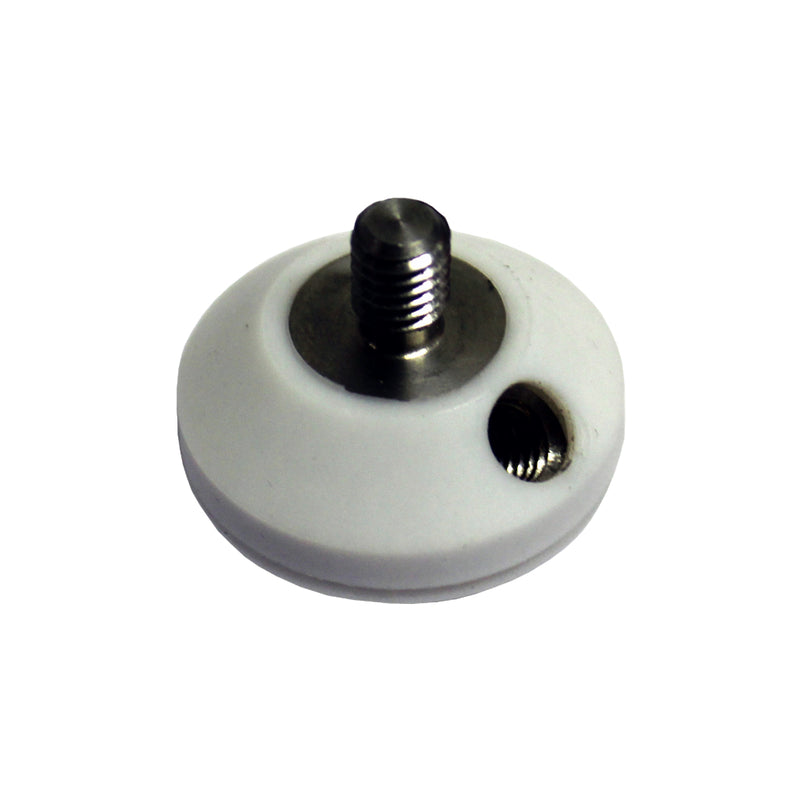 Close-up of 135 degree angle adapter for Cougartron weld cleaning and polishing brush