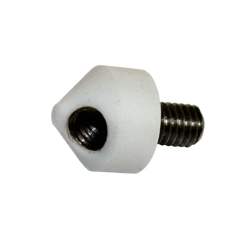 Close-Up of Cougartron weld cleaning and polishing brush 45 degree angle adapter