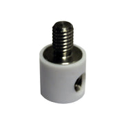 Close-up of 90 degree angle adapter for Cougartron weld cleaning and polishing brush