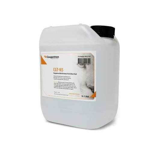 5 liter jug of cougartron CGT-N5 High performance post weld cleaning and polishing neutralizing solution