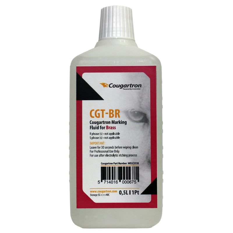 Brass marking fluid for Cougartron metal etching machine