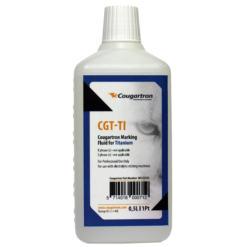 Titanium marking fluid for Cougartron metal etching machine