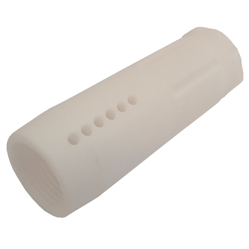 Close-up of replacement triple brush shroud for Cougartron FURY weld cleaning and polishing brush