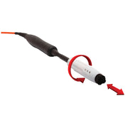 Cougartron weld cleaning wand with twist shroud for single brush. Graphic showing twist feature