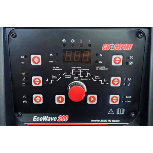 Control Panel of Crossfire EcoWave 200 ACDC TIG Welder