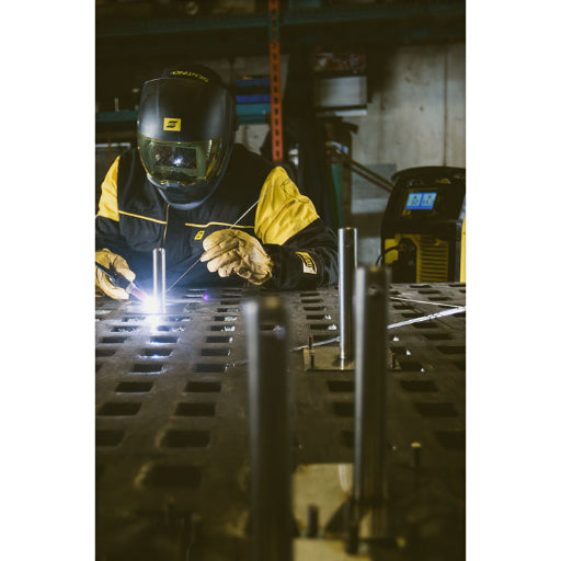 ESAB Rebel EMP 235ic multiprocess welder in use, TIG welding.